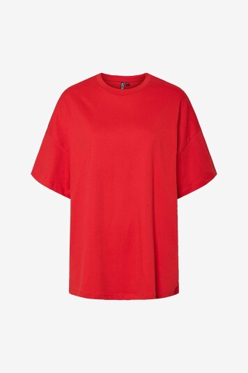 pieces - Topp pcAuna SS Oversize Tee D2d Jrs Fsy - Rød