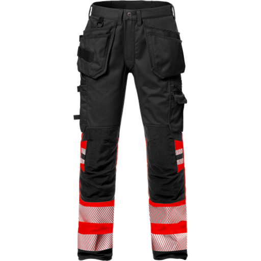 Fristads Varselbyxa Stretch 2706 Plu Varselröd/svart D100
