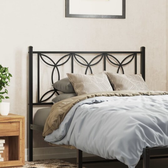 Sengegavl i metall svart 100 cm 8721102644207