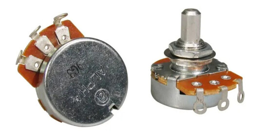 Alpha ALP250-A35 250K audio pot solid shaft,short bushing .250",3/8" dia