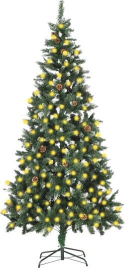 vidaXL Kunstig juletre med LED kongler 210 cm vidaXL Kunstig juletre med LED kongler 210 cm