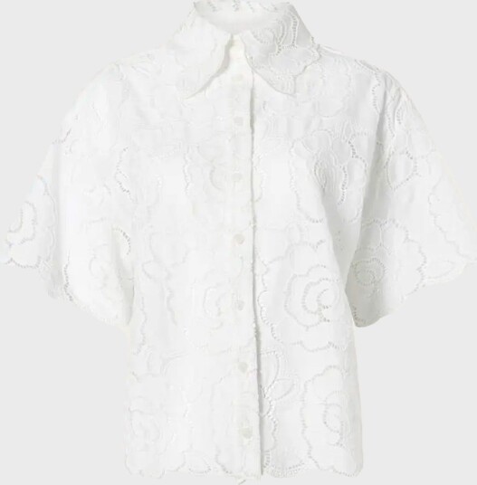 By Malina Skjorte Claudia Short Sleeve Lace Hvit By Malina Skjorte Claudia Short Sleeve Lace Hvit