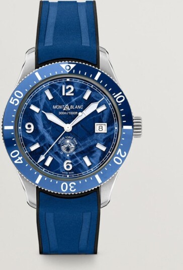 Montblanc Iced Sea Automatic Date Rubber Strap Blue