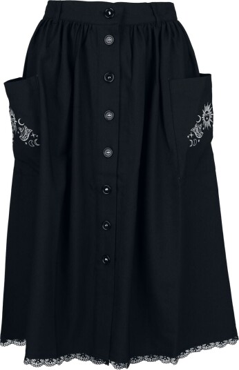 Hell Bunny Goth Middellangt skjørt Danica Skirt XS til XL Damer svart