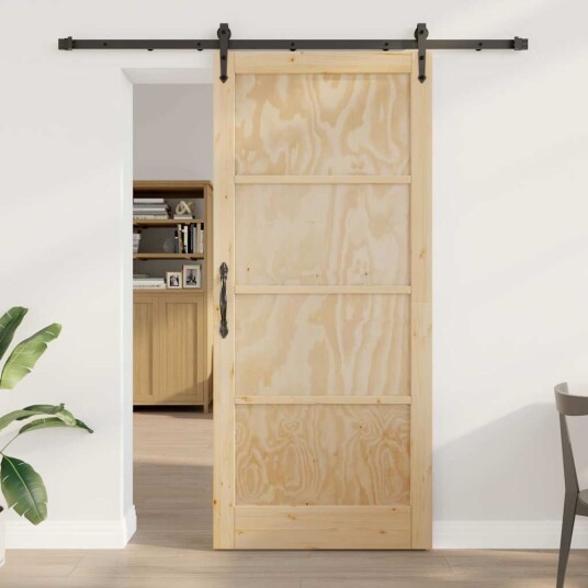 vidaXL skyvedør med monteringssett 93x211 cm solid furu