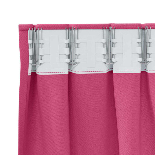 Gardiner med gardiner 2 pcs Lys rosa Polyester