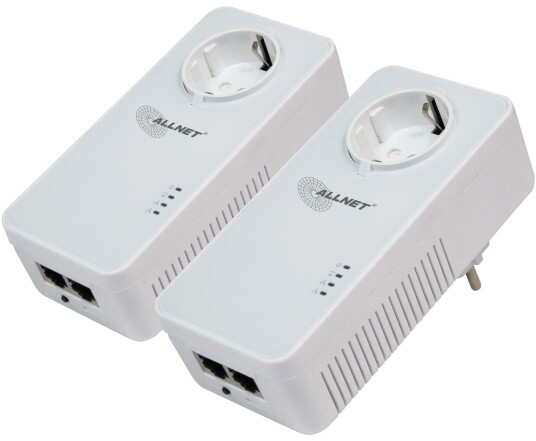 ALLNET Powerline-adapter 2-pk 1200 Mbps HomePlug AV2 2x RJ45 SmartLink strømgjennomgang Hvit ALLNET Powerline-adapter 2-pk 1200 Mbps HomePlug AV2 2x RJ45 SmartLink strømgjennomgang Hvit