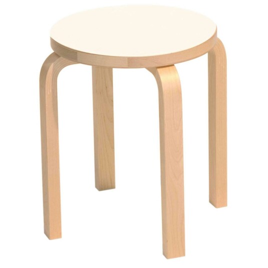 Artek E60 Krakk Bjørk / Hvitt Laminat Artek E60 Krakk Bjørk / Hvitt Laminat