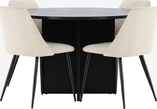 Venture Home Spisebord Strada med stol Night Beige Venture Home Spisebord Strada med stol Night Beige