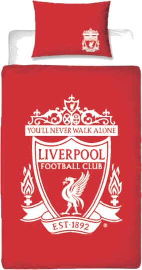 Licens Liverpool sengetøy 100% bomull Barnesengetøy 140x200 cm Rødt fotballsengetøy