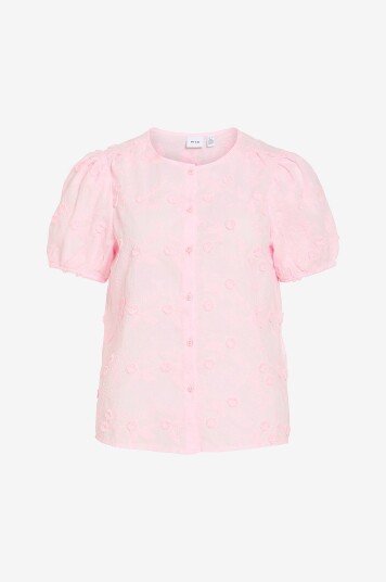 Vila Skjorte viSimone O neck S/S Top/r Rosa