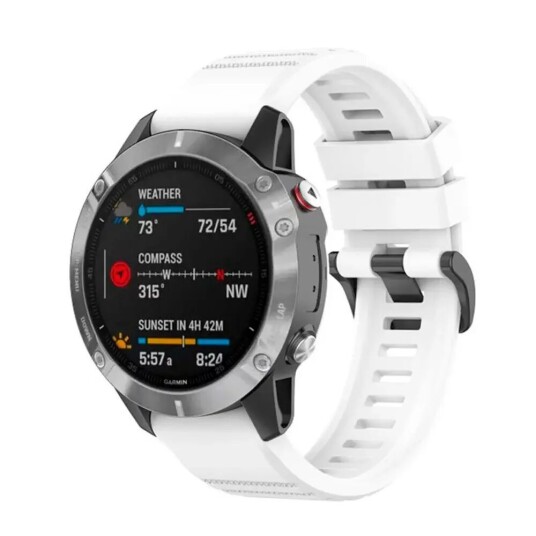 Fixed Universal Garmin 22mm Silikonstropp m. QuickFit - Hvit Fixed Universal Garmin 22mm Silikonstropp m. QuickFit - Hvit