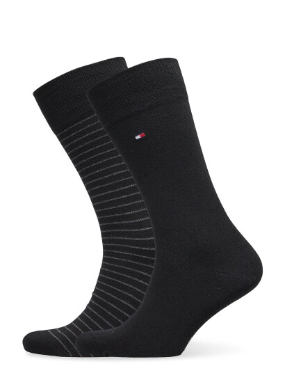 Tommy Hilfiger Th Men Small Stripe Sock 2P   Black   43 46