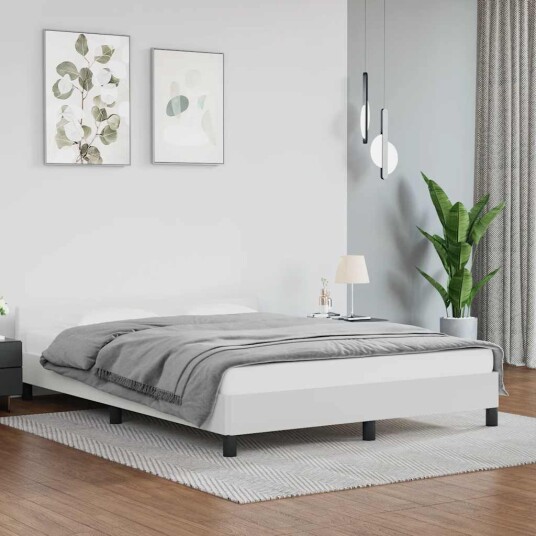  Sengeramme uten madrass hvit 135x190 cm Double kunstskinn