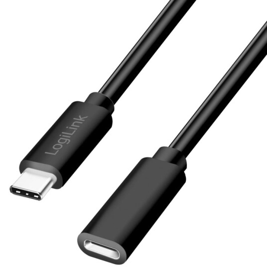 LogiLink USB-C Forlengelseskabel 60W 3m Svart