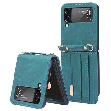 Samsung Galaxy Z Flip4 Hybrid-deksel med Kortholder Grønn