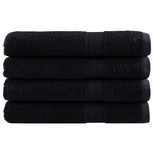  Premium håndklær SOLUND 4 stk svart 100x200 cm 600 g/m2