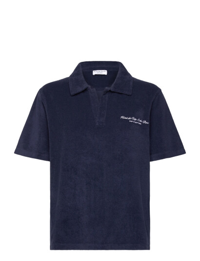 Sporty & Rich Eden Script Terry Polo Navy S