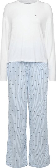 Tommy Hilfiger Ls Mix Woven Pants Pj Set White L