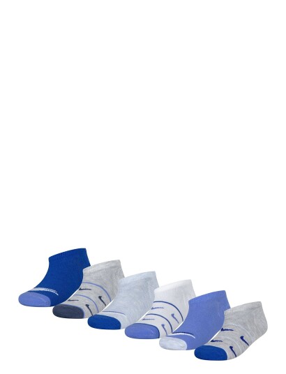 Nike 6N-6Pk No Show Sock Blue 23.5-27