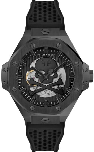 Philipp Plein Herreklokke PWPFA0924 Skeleton Royal Sort/Gummi Ø46 mm