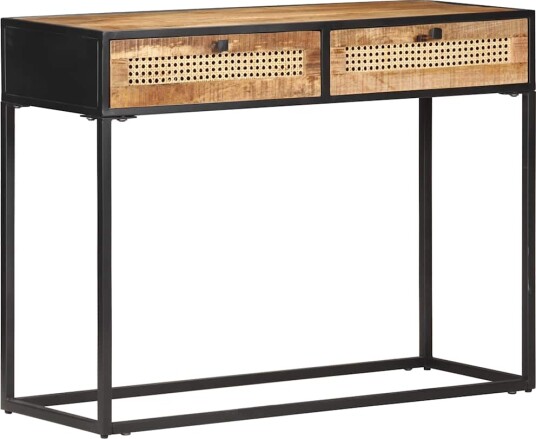 vidaXL Konsollbord 100x35x75 cm grovt mangotre og naturlig stokk