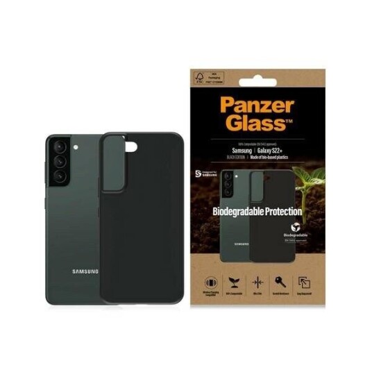 Panzerglass Biologisk Nedbrytbart Mobildeksel i Svart for Samsung Galaxy S22+