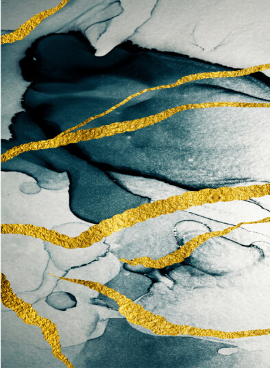 Wilton teppe Alvaro blå/hvit/gull Størrelse: 160 x 230 cm