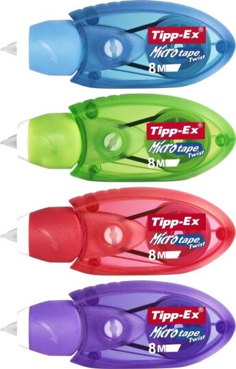 Tipp-Ex Micro Tape Twist Rettetape 8 M X 5 Mm - Dispenser I Assorterede Farver, 10 Stk. I Kartonboks