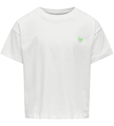 Kids Only Kogmaiken Life Cropheart Ss Top Jrs Noos White 122-128 Kids Only Kogmaiken Life Cropheart Ss Top Jrs Noos White 122-128
