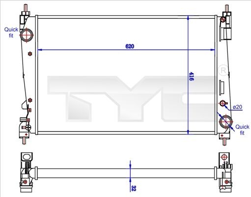 Radiator TYC 725 0042 R Radiator TYC 725 0042 R