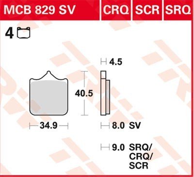 Bremseklosser TRW MCB829CRQ
