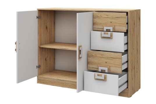 Kommode Hermanboda 120x40x93 cm Beige / Hvit Kommode Hermanboda 120x40x93 cm Beige / Hvit
