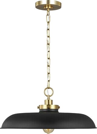 Wellfleet Wide Pendant Midnight Black/Brass