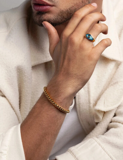 Nialaya Gold Box Chain Classic Bracelet Gold L