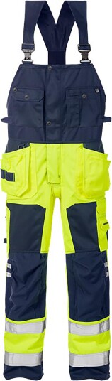 Fristads Hängslebyxa 1014 Plu, Klass 2 Varsel Gul/marinblå C52 Fristads Hängslebyxa 1014 Plu, Klass 2 Varsel Gul/marinblå C52