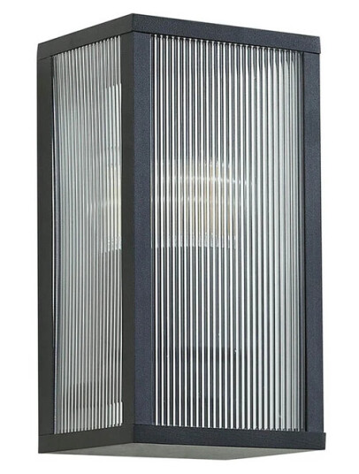 Lindby - Peldar Fluted Utendørs Vegglampe Svart