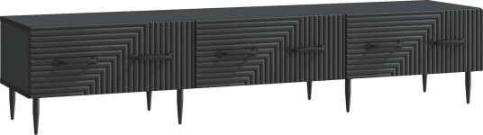 TV skap med skuff Svart 147 x 34,5 x 30 cm Konstruert tre TV skap med skuff Svart 147 x 34,5 x 30 cm Konstruert tre