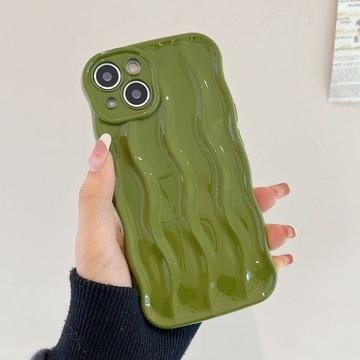 iPhone 13 3D Linear Wavy-etui - Grønn
