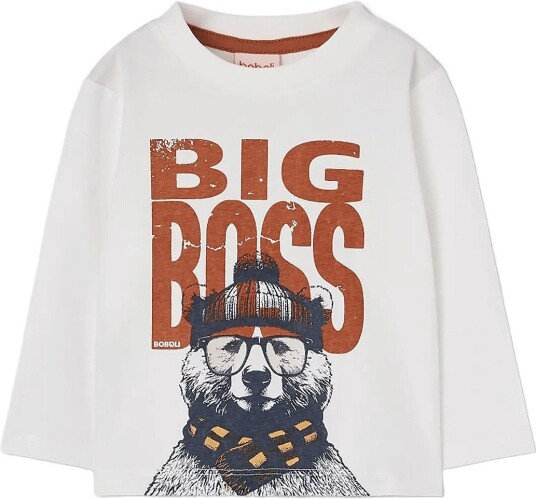 Boboli Knit T Shirt For Boy Bci OFF WHITE 80
