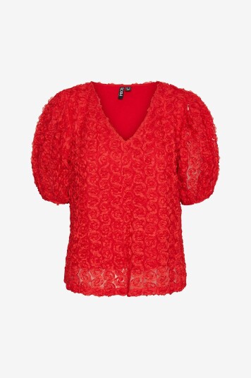pieces - Topp pcNolia SS Top - Rød