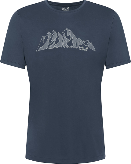 Jack Wolfskin Men"s Peak Graphic T New Mountain Midnight Sky XL Jack Wolfskin Men"s Peak Graphic T New Mountain Midnight Sky XL