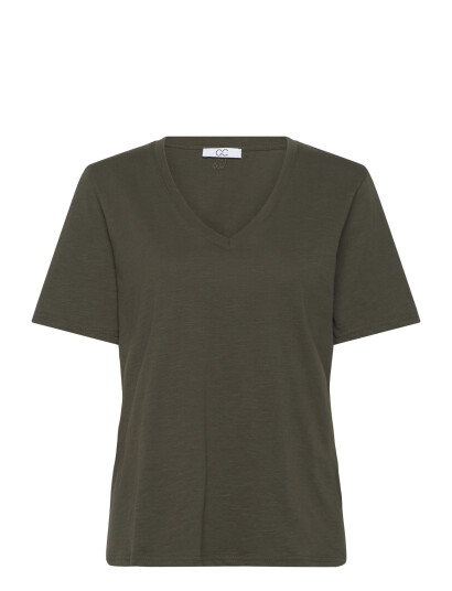 Coster Copenhagen Cc Heart Basic Regular V-Neck T-Shi - Khaki green - S