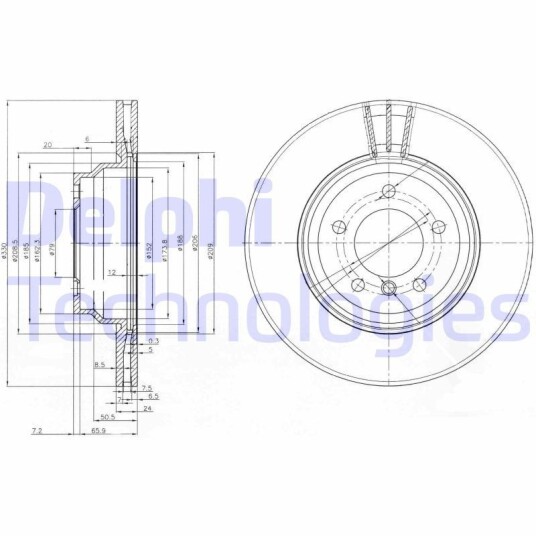 Bremseskive DELPHI BG3959