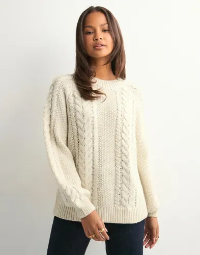 Vero Moda Hvit Awtoa Ls O Neck Knit Noos