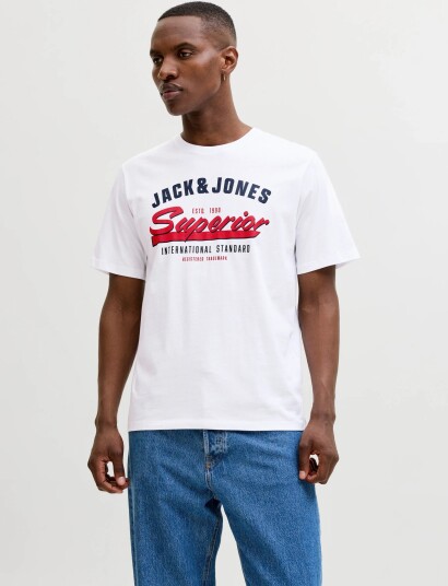 Jack & Jones Jjelogo Tee Ss O Neck 2 Col Ss25 5Pk Mp White S