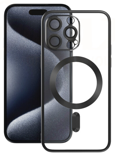 Vmax Electroplating Mag Deksel til iPhone 15 Pro Max (TPU) Svart