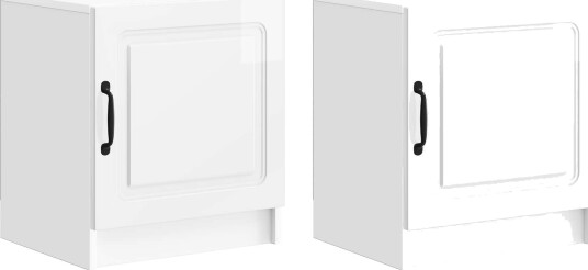 Nattbordskap 2 pcs Høgglans hvit 43 x 34,5 x 47 cm