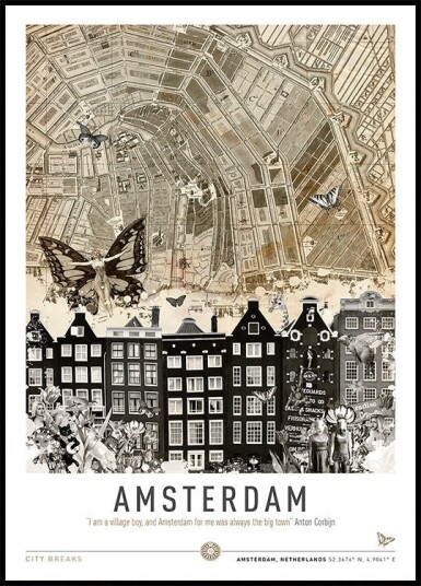 Amsterdam City Breaks Poster Plakat / 100x150cm Amsterdam City Breaks Poster Plakat / 100x150cm