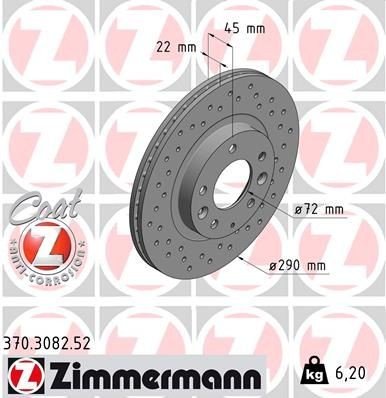 Bremseskive ZIMMERMANN 370.3082.52